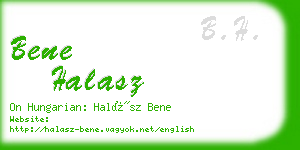 bene halasz business card